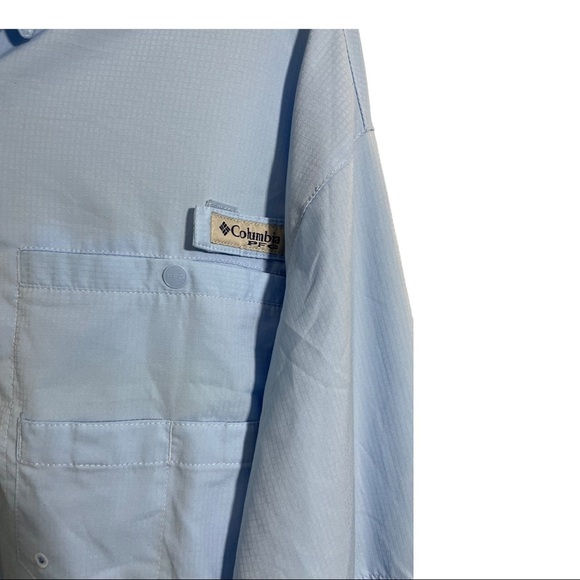 Columbia PFG mens light blue shirt. No size tag measurements pit 24” length - Picture 6 of 11